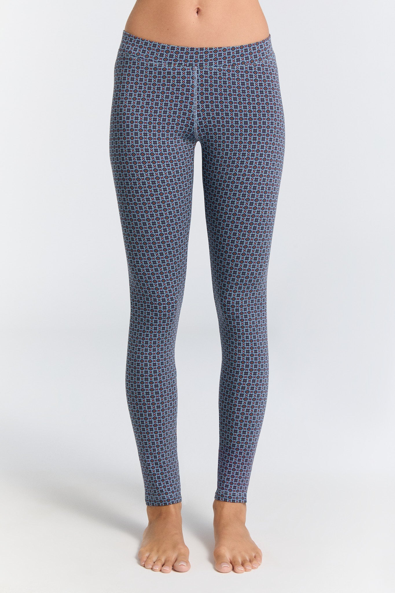 1611-133 | Damen Leggings Baumwolljersey - Floralgeo