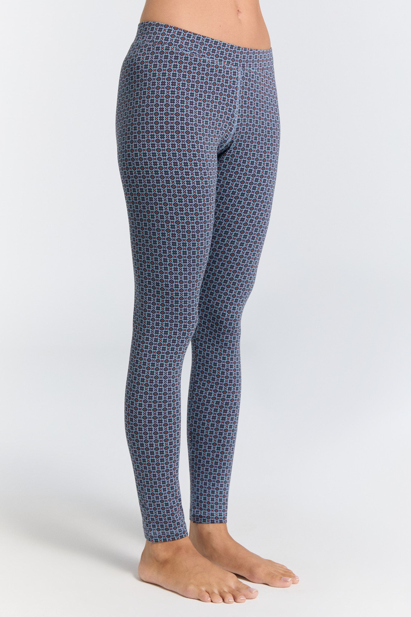 1611-133 | Damen Leggings Baumwolljersey - Floralgeo