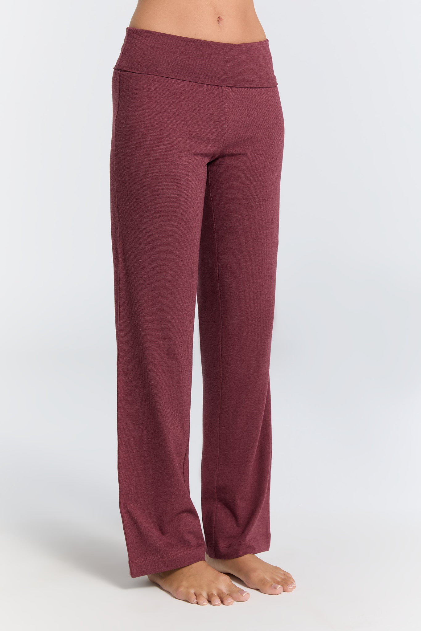 1726-062 | Damen Hose mit Umschlagbund - Kaffee/Rostrot