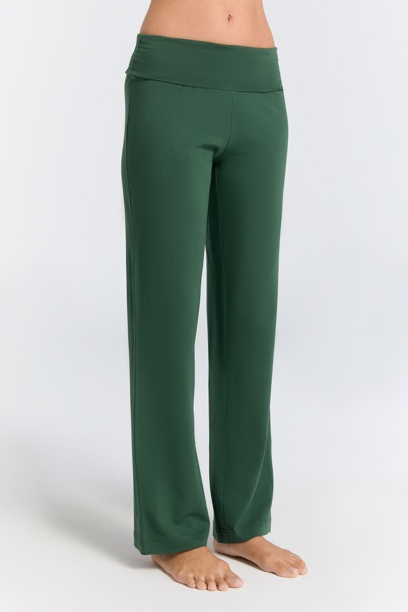 1726-067 | Damen Hose mit Umschlagbund - Tannennadel