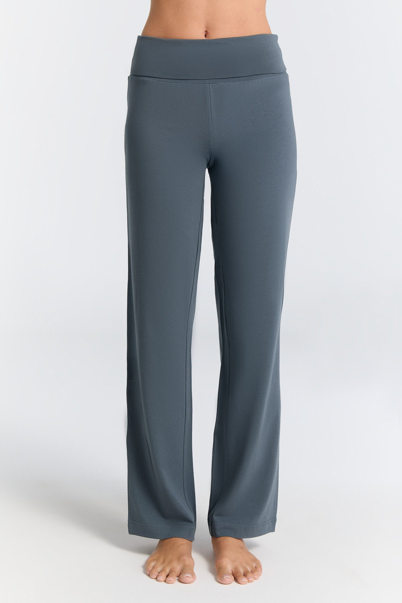 1726-068 | Damen Hose mit Umschlagbund - Dunklerschiefer
