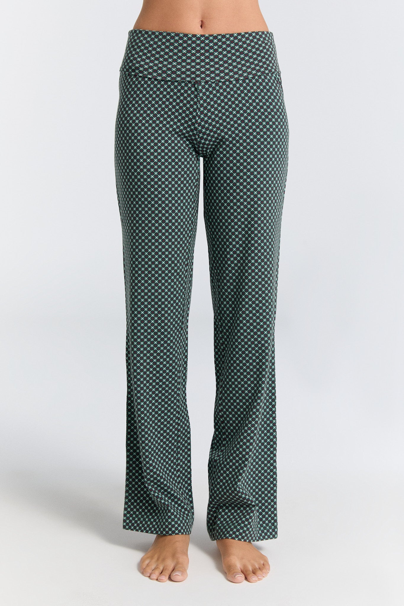 1726-132 | Damen Hose mit Umschlagbund - Waldkubus