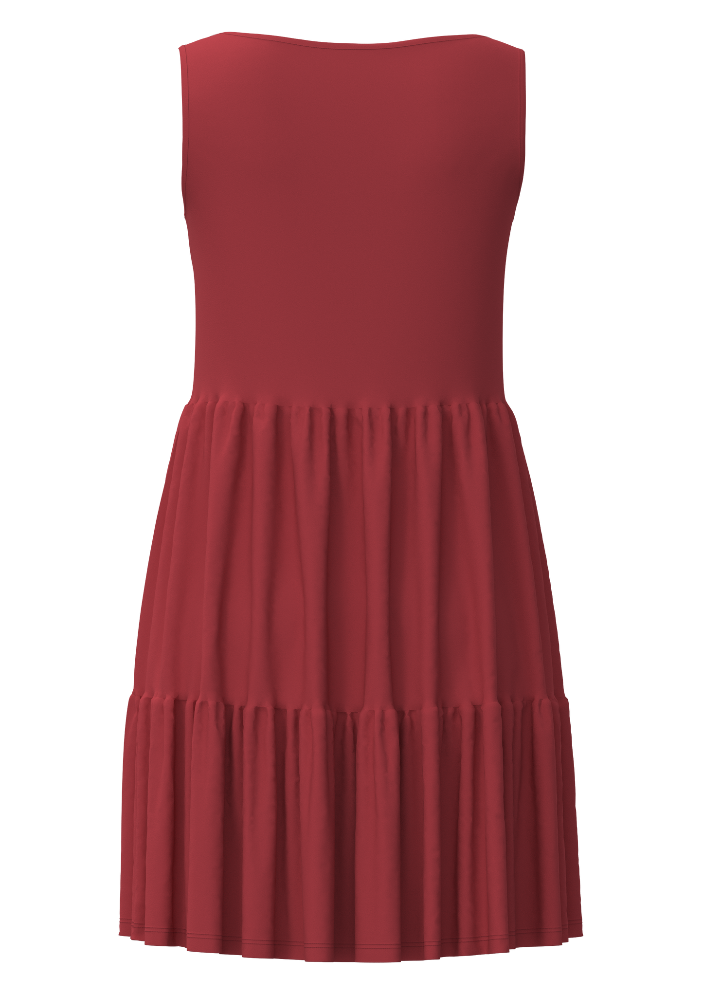 1733-135 | Volantkleid - Kardinalrot