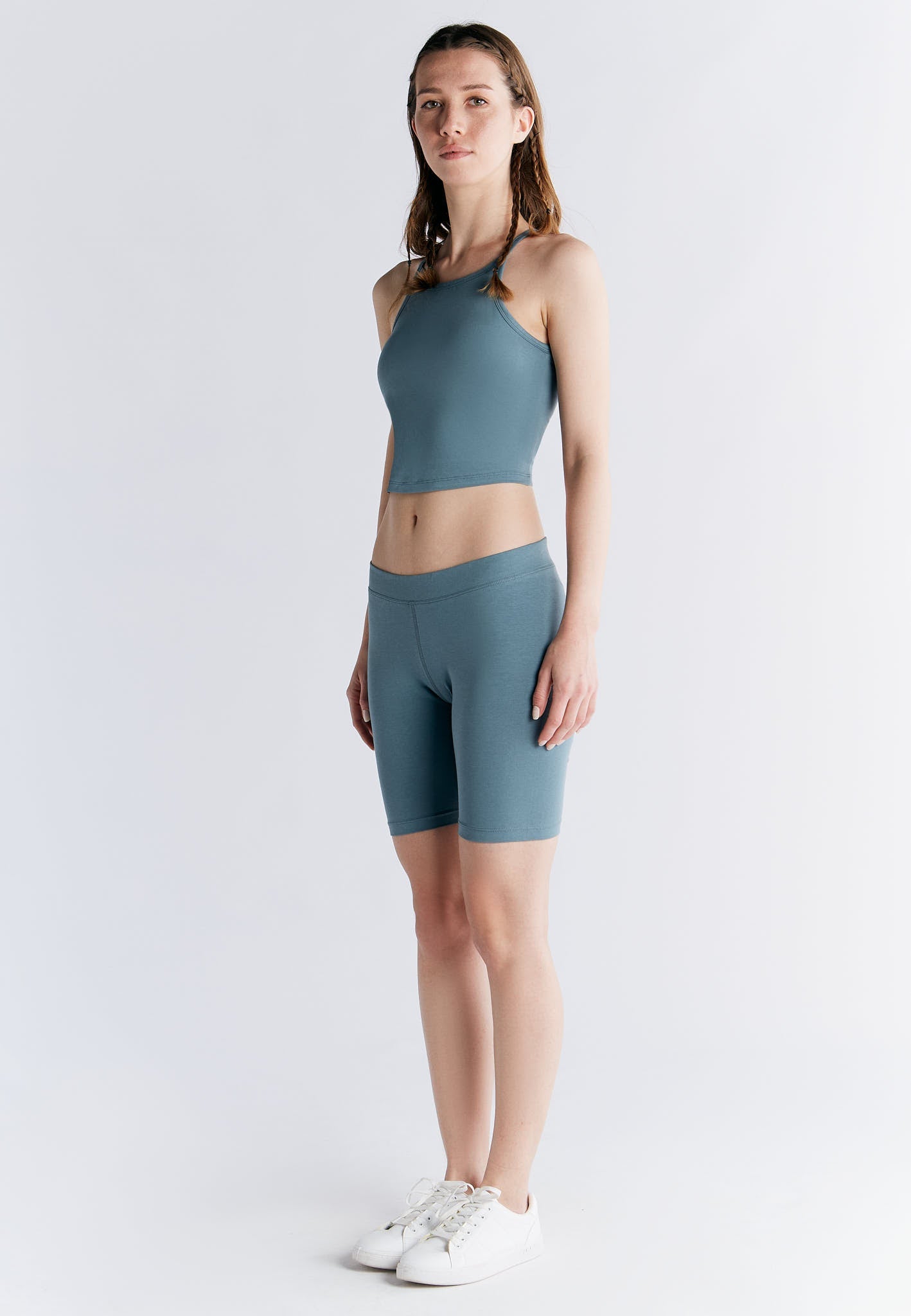 1217-066 | Crop-Top - Gobelin Blau