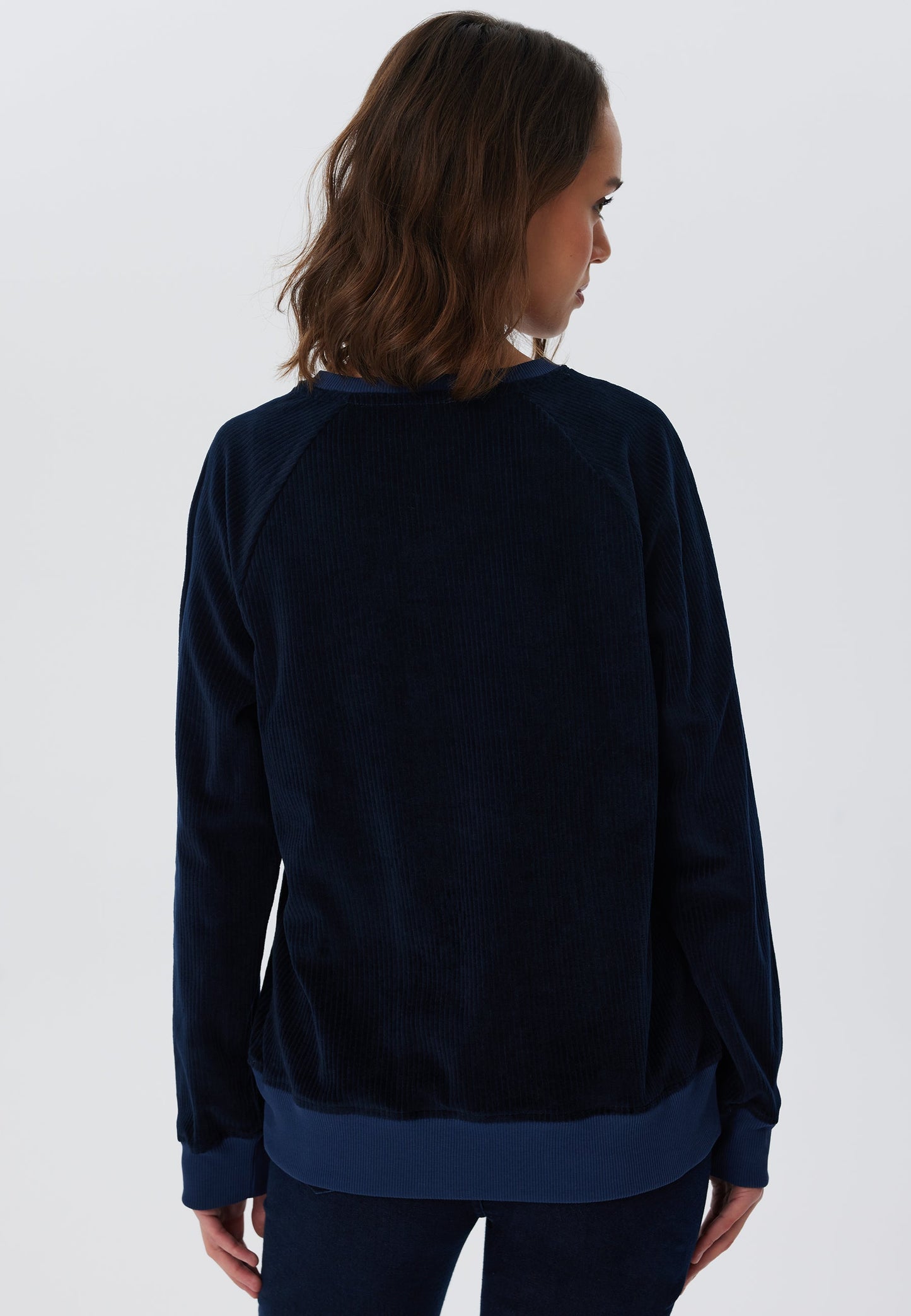 1278-045 | Damen Cord Sweatshirt - Nachtblau