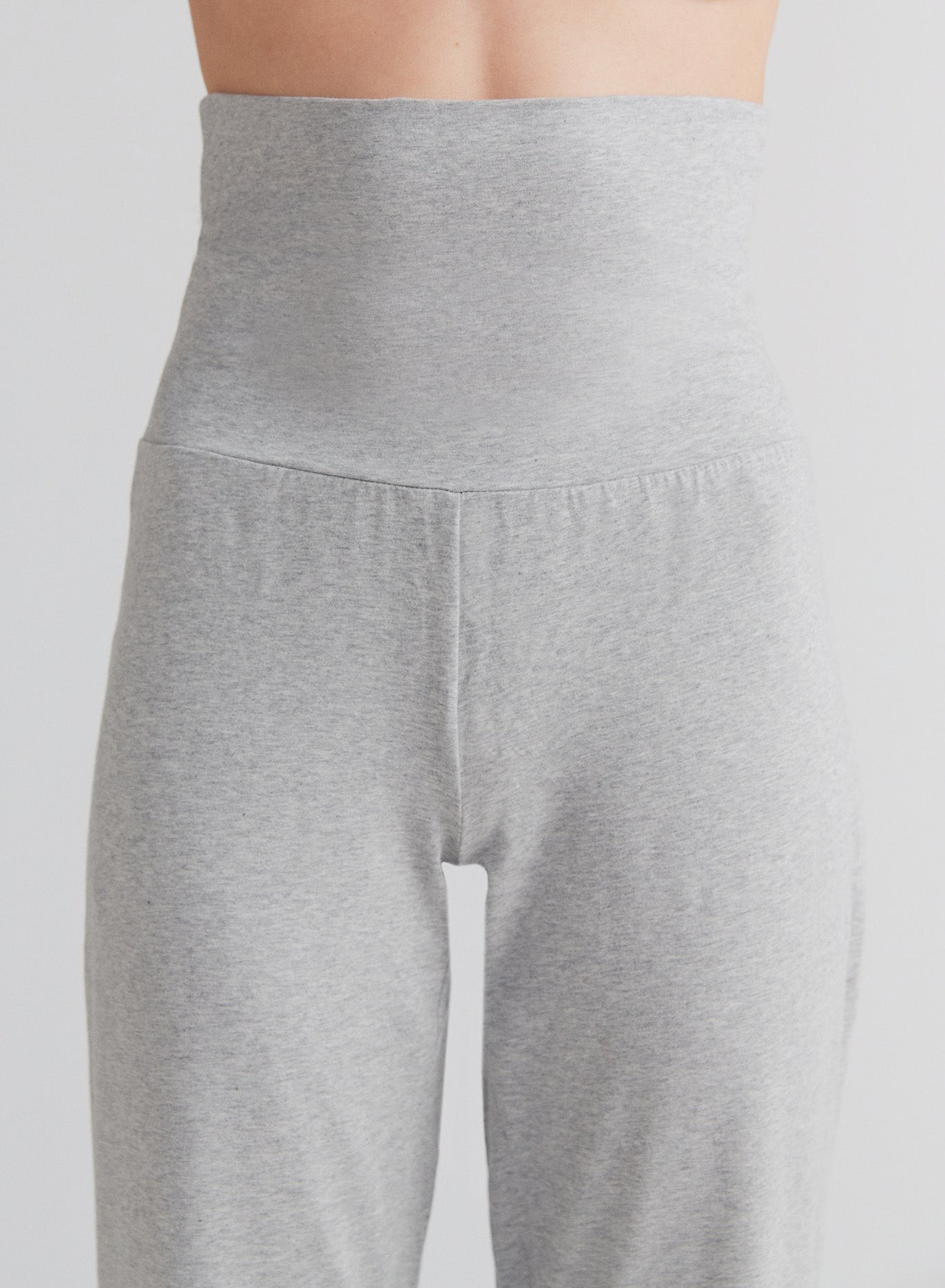 1726-047 | Damen Hose mit Umschlagbund - Grau-Melange