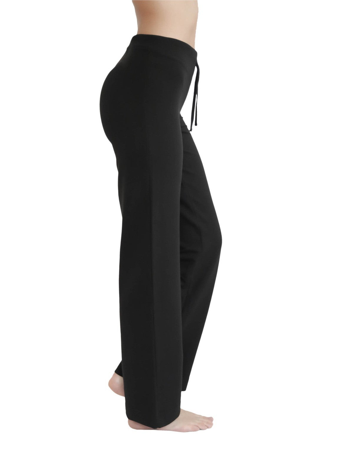 4207S | Damen Yogahose mit Rippbund - Schwarz