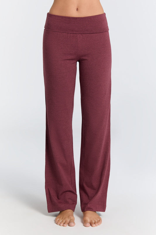 1726-062 | Damen Hose mit Umschlagbund - Kaffee/Rostrot