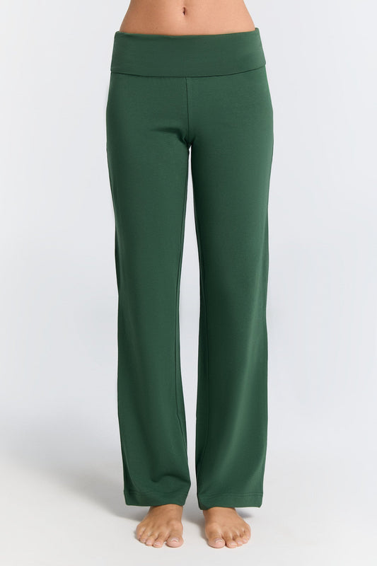 1726-067 | Damen Hose mit Umschlagbund - Tannennadel