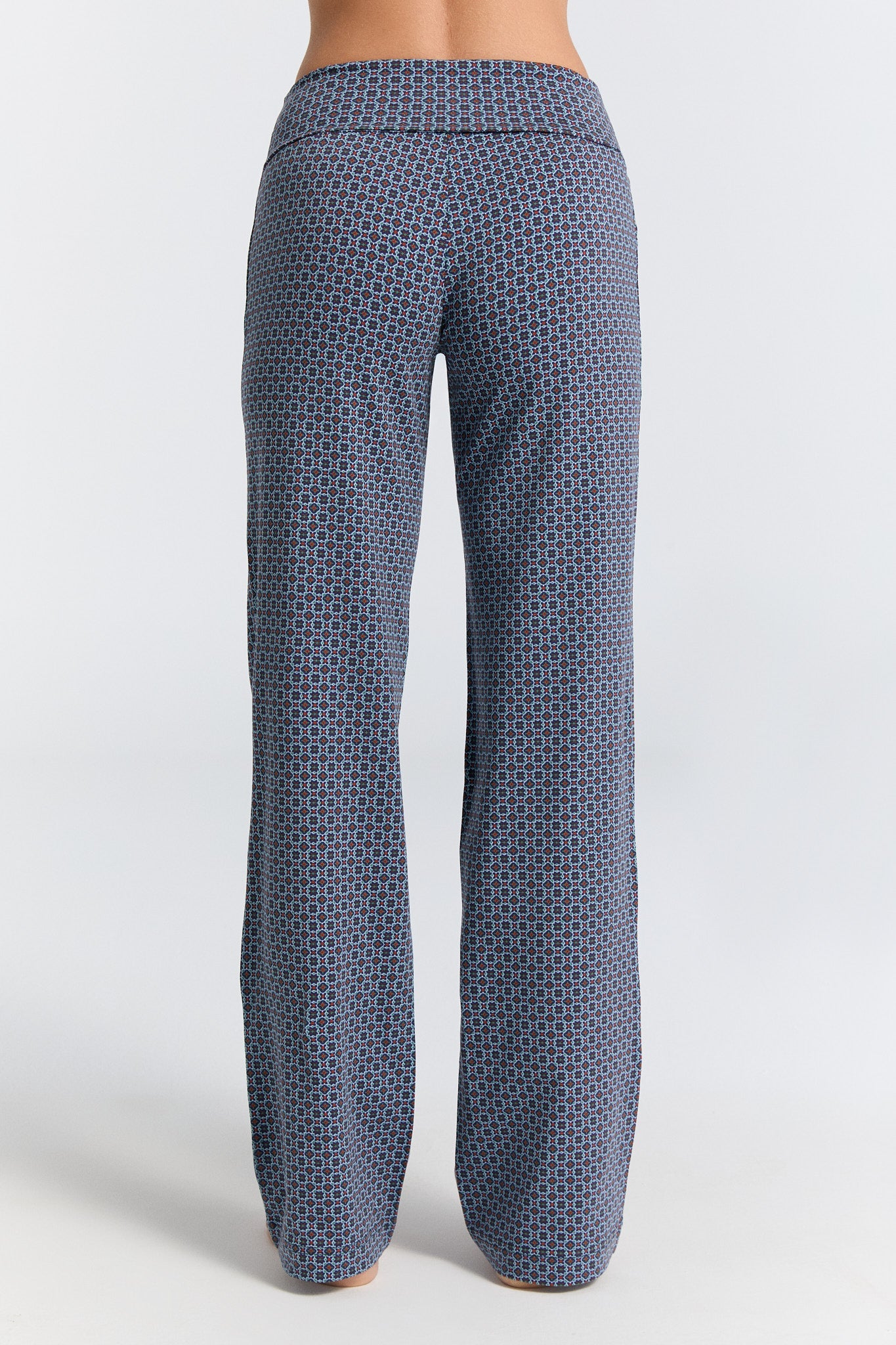 1726-133 | Damen Hose mit Umschlagbund - Floralgeo