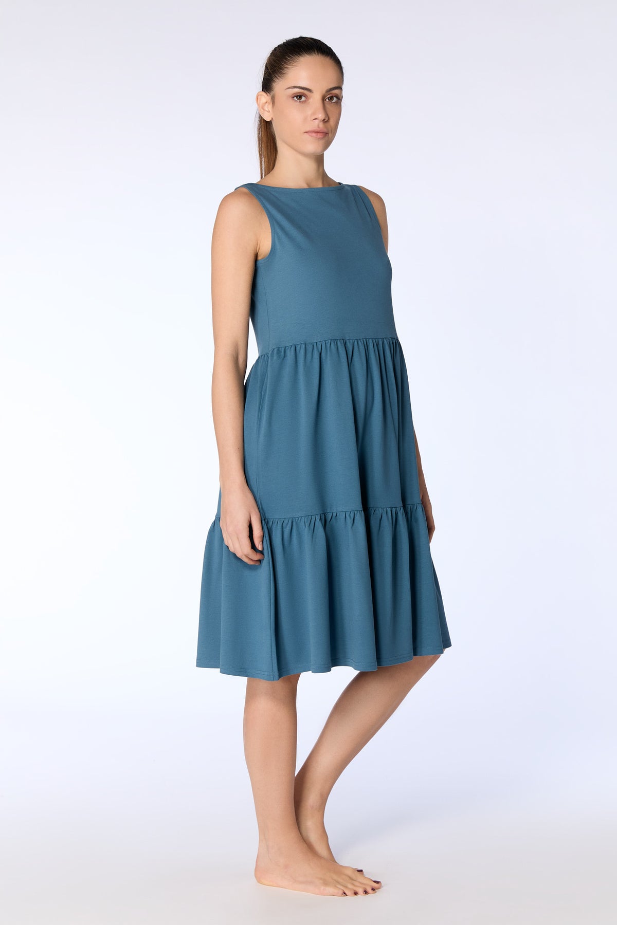 1733-123 | Flounce Dress - Alpine Grey