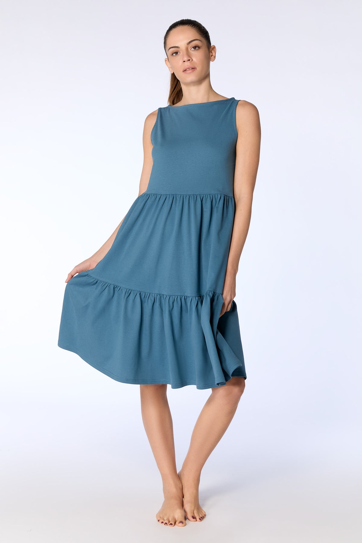 1733-123 | Flounce Dress - Alpine Grey