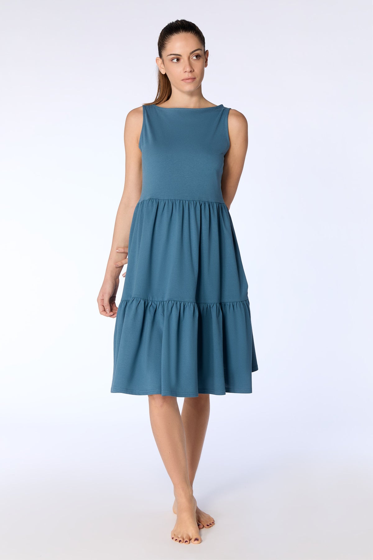 1733-123 | Flounce Dress - Alpine Grey