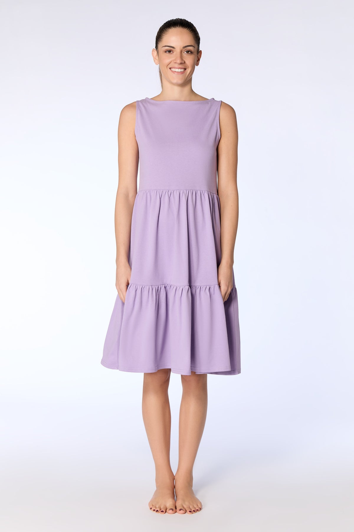1733-134 | Flounce Dress - Viola