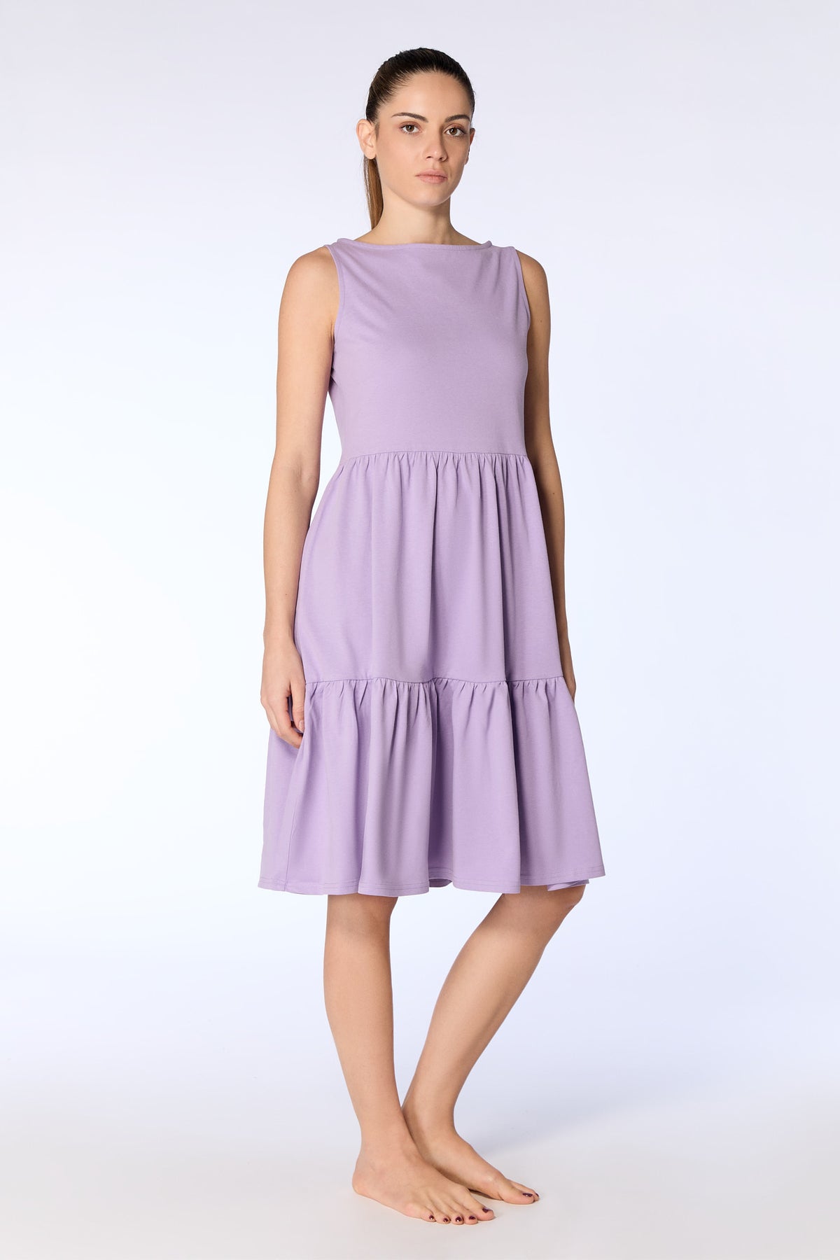 1733-134 | Flounce Dress - Viola