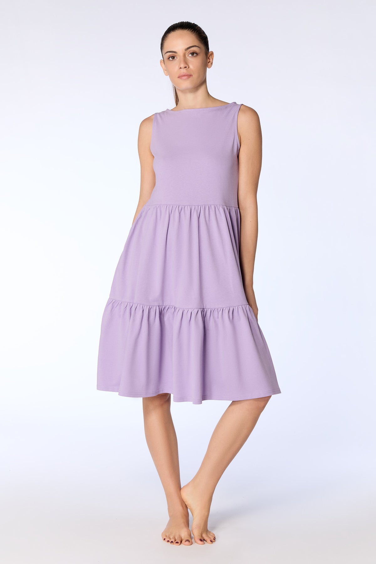 1733-134 | Flounce Dress - Viola
