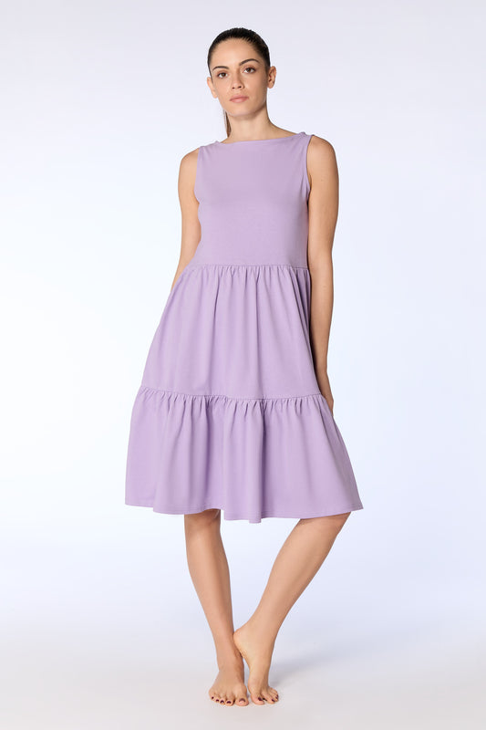 1733-134 | Flounce Dress - Viola