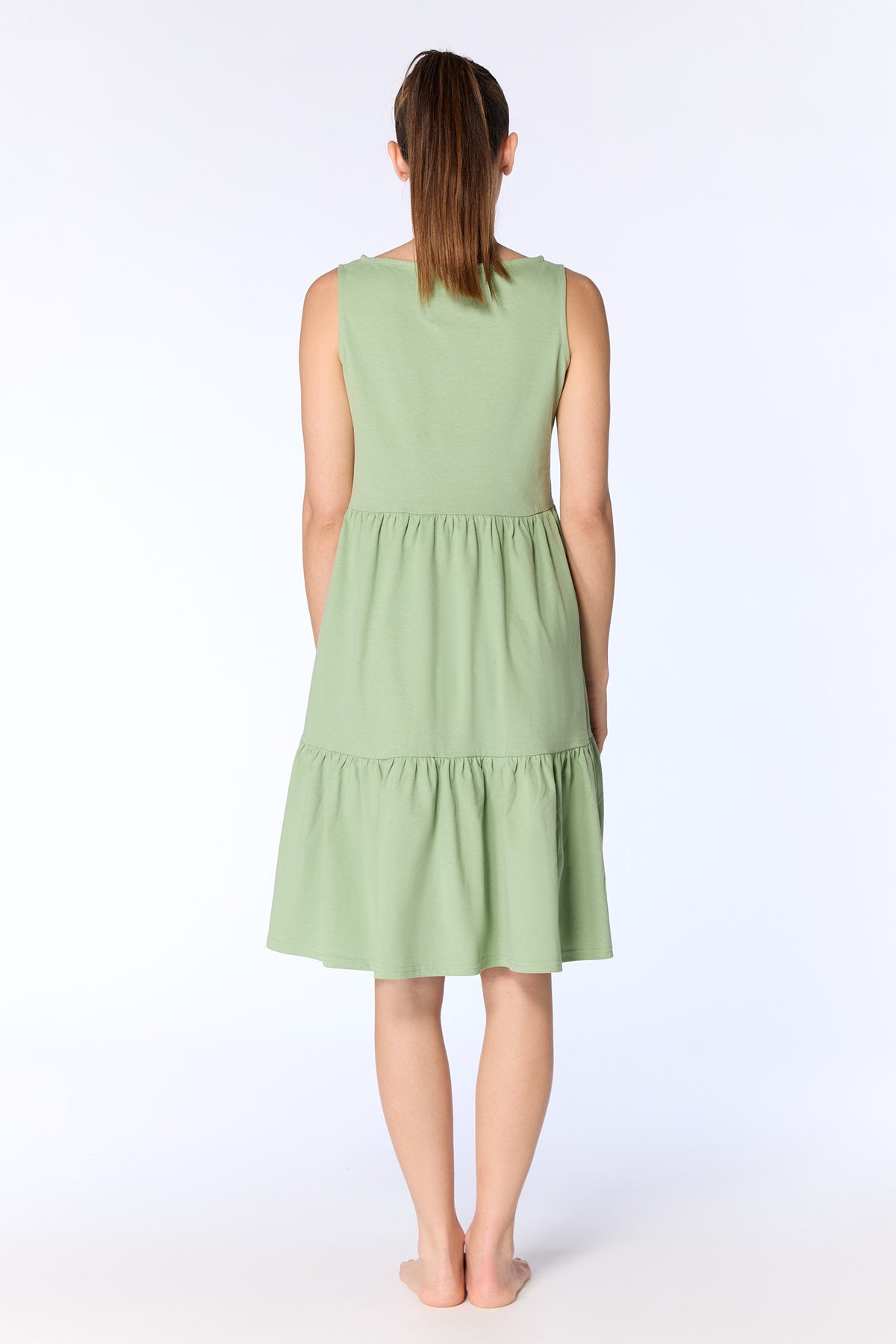 1733-136 | Flounce Dress - Basil