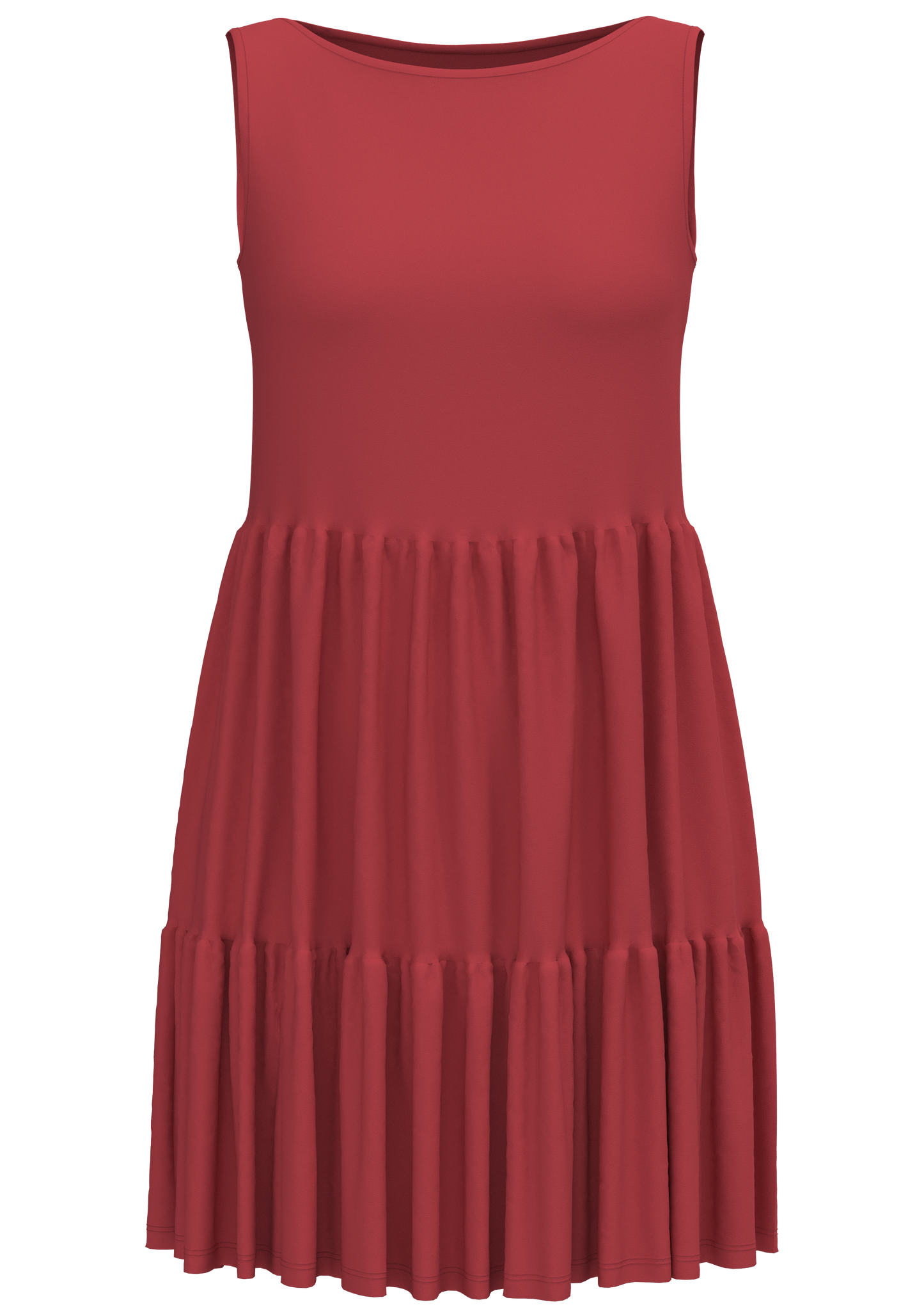 1733-135 | Volantkleid - Kardinalrot