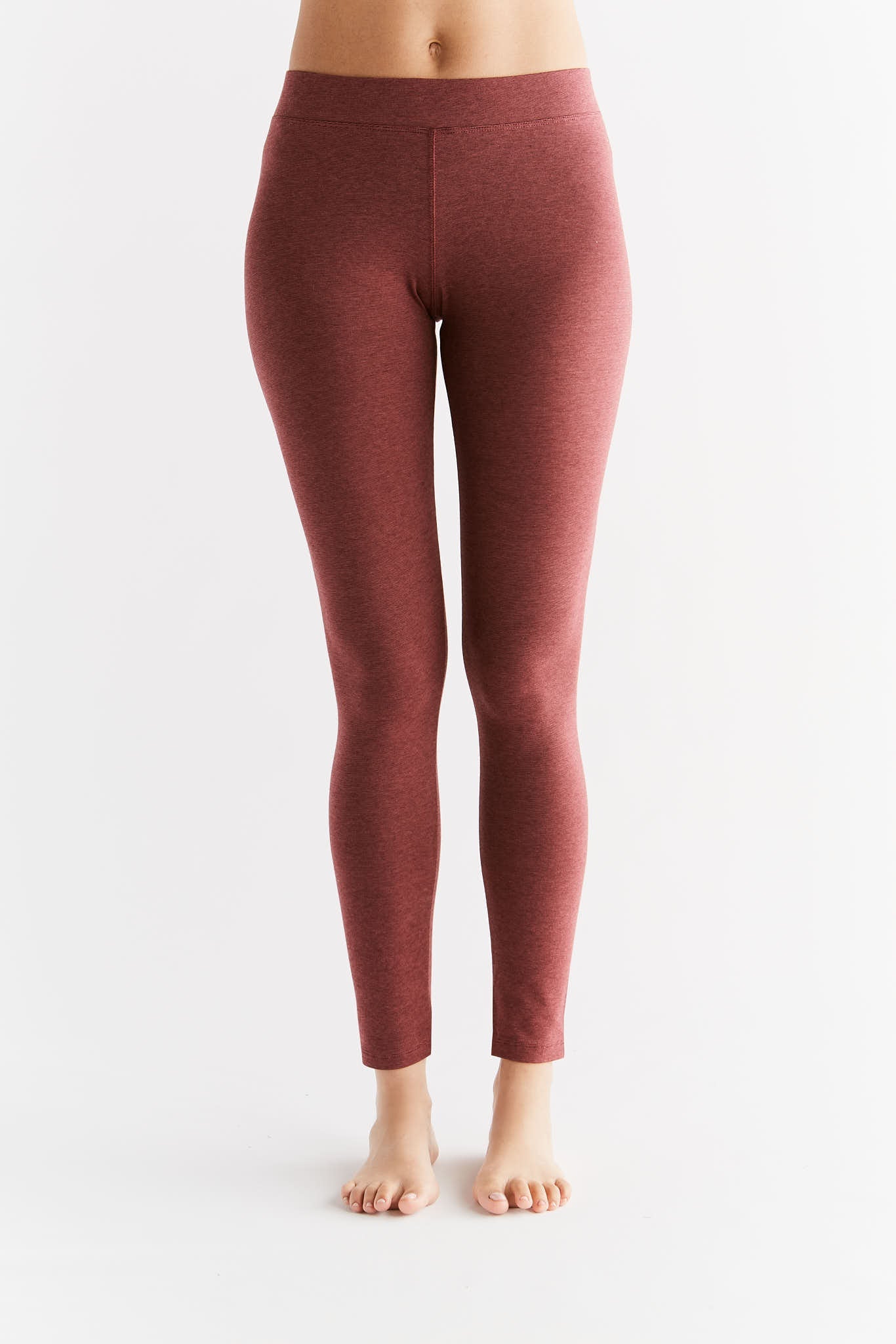 Leela Cotton 1611-062 | Damen Leggings Baumwolljersey - Kaffee/Rostrot