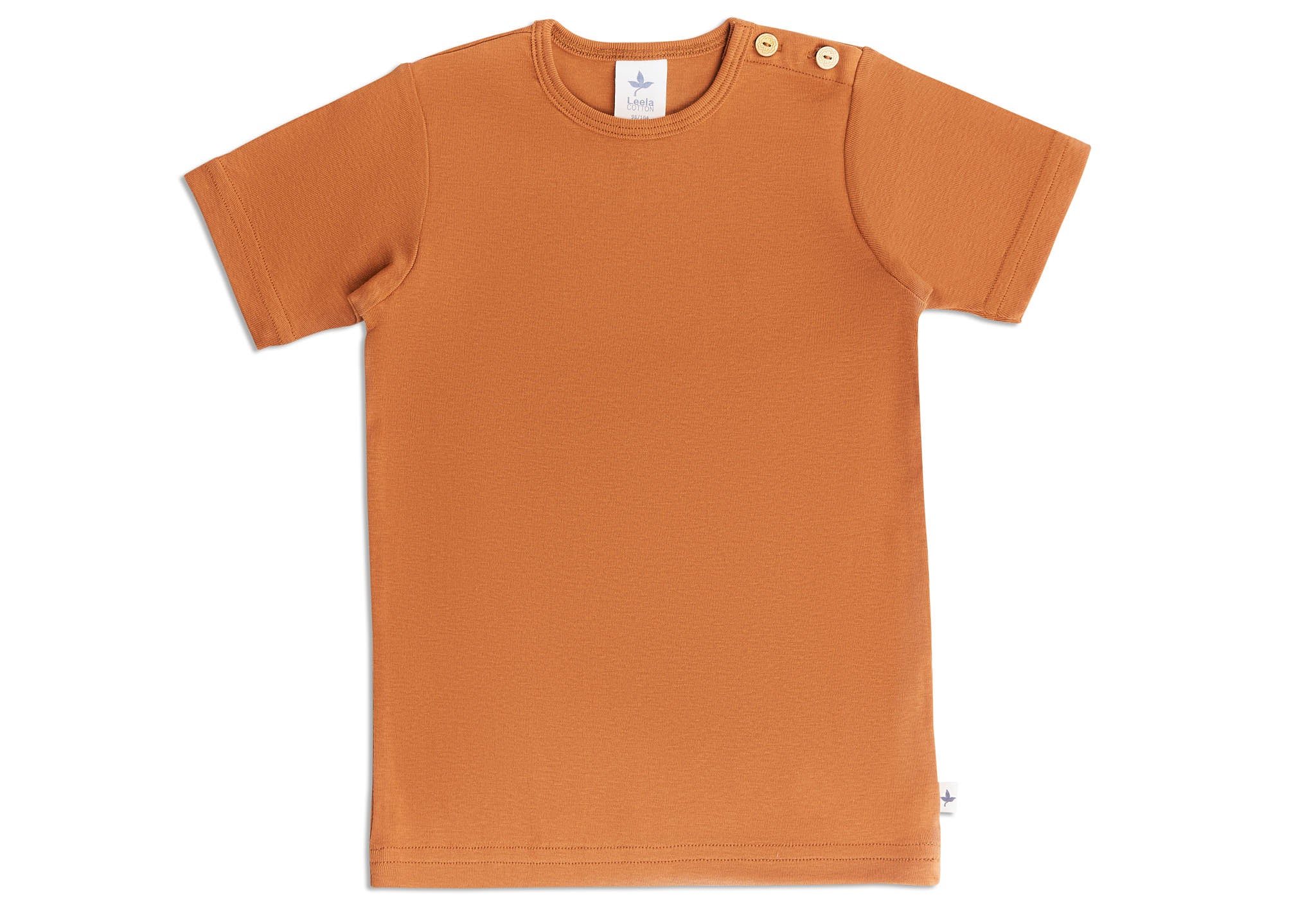 Leela Cotton 2010 MK | Basic Kurzarmshirt - Mokka