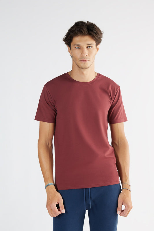 2218-030 | Herren Basic T-Shirt - Bordeaux