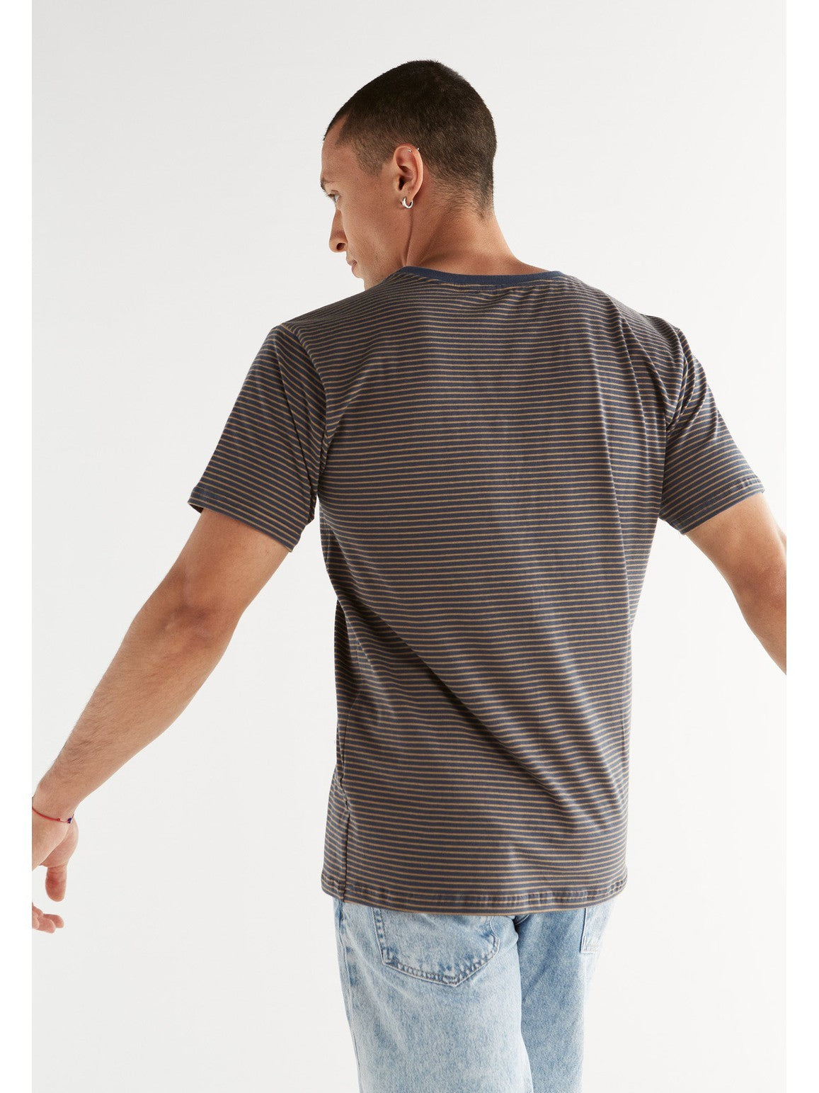 2218-055 | Herren Basic T-Shirt - Indigo-Ingwer